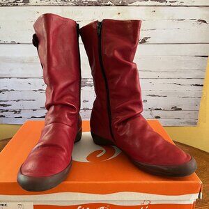 Softino Florrie Red Slouch Boots Size 41 EU